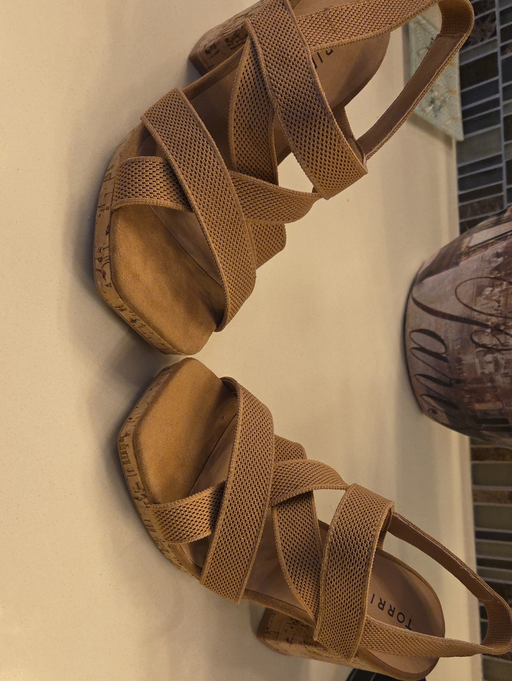 torrid Tan Crisscross Wedge Sandals
